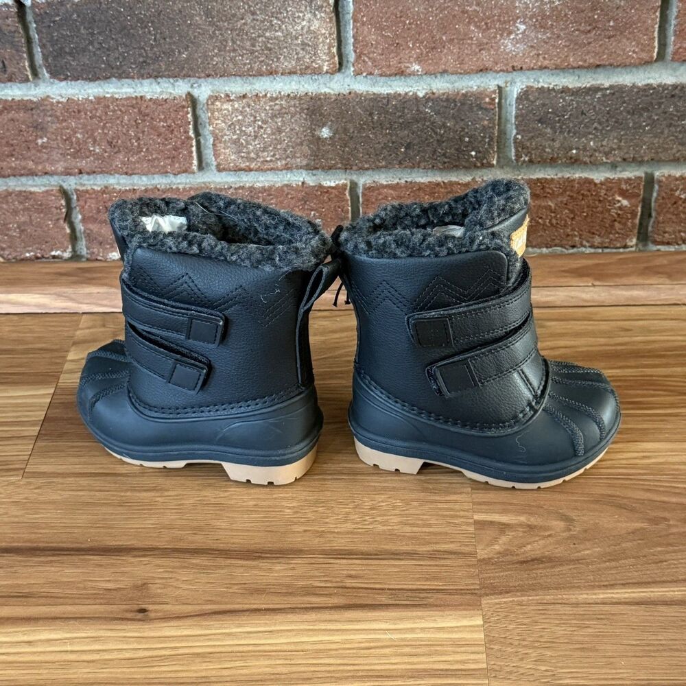 Cat & Jack Toddler Denver Winter Boots Black Round Toe Size 5 - Picture 7 of 16